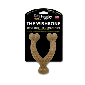 Spunky Pup Chicken-Flavour Durable Wishbone Chew Toy (Pack Of: 1, size: small)