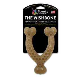Spunky Pup Chicken-Flavour Durable Wishbone Chew Toy (Pack Of: 1, size: large)