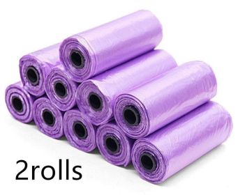 Pet Pooch Pack - Colorful Coiled Dog Waste Bags (Count: 2Rolls, Color: Purple)