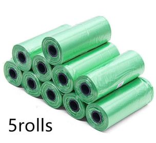Pet Pooch Pack - Colorful Coiled Dog Waste Bags (Count: 5Rolls, Color: Green)