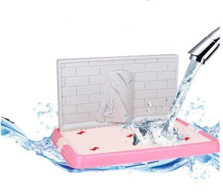 Dog Toilet Puppy Dog Supplies Teddy Dog Urinal Potty Golden Hair Puppies (Color-Style: Pink-Jxcw22Male, size: small)