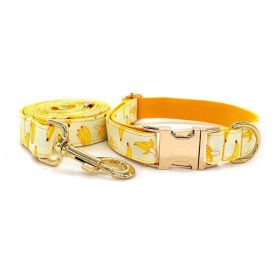 Fruitful Adventures Dog Leash Pet Collar (Size-Style: M-Dog Leash Set, Color: Yellow)