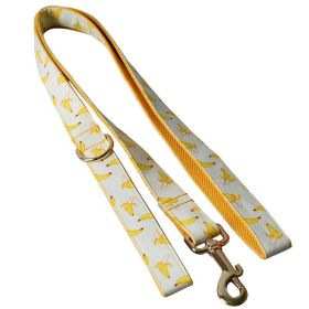 Fruitful Adventures Dog Leash Pet Collar (Size-Style: M-Leash, Color: Yellow)