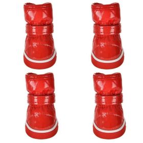 Cozy Paws: Stylish And Protective Cotton Dog Shoes (Color: Red, size: 2)