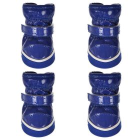 Cozy Paws: Stylish And Protective Cotton Dog Shoes (Color: Blue, size: 4)