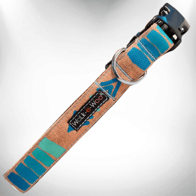 Tribal-Inspired Hand-Painted Dog Collar for Stylish Canines (Color: Teal, Size-Pack Of: Xl 1.5" Wide Fits 18-28" Neck-1)