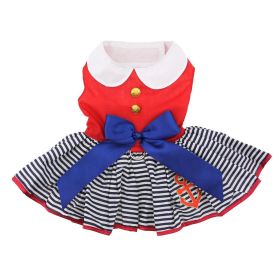 Sailor Girl Dress with Matching Leash (size: XLarge)